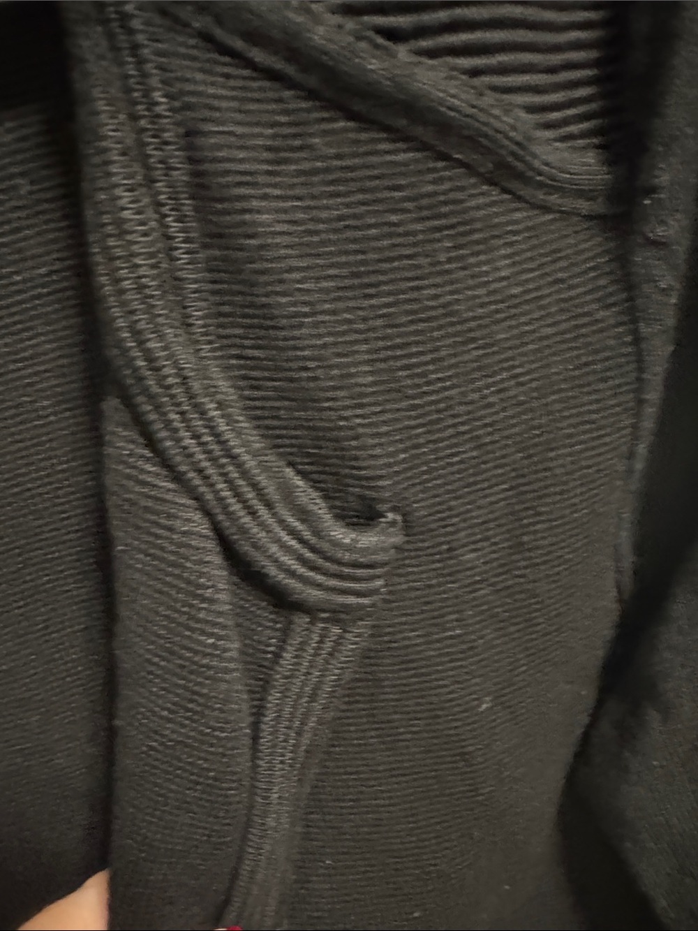 White House Black Market Black Open-Front Ribbed Trim Cardigan - Picture 3 of 7